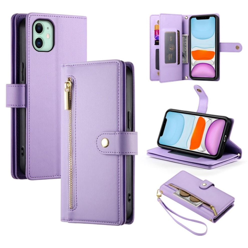 Leather Wallet Case For Iphone 11 6.1 Inch Purple 9130661372190
