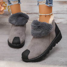 Damen-Winterstiefel mit Kunstfellfutter, Grau/Schwarz