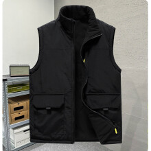 Men's Reversible Sleeveless Hooded Vest with Pockets, Lightweight Fleece Jacket for Outdoor Casual Office Wear