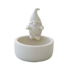 Warming Hands Tea Light Holder – Gnome Ceramic Candlestick, Decorative Candle Stand, Cartoon Home Decoration, Compatible with Standard Tea Lights