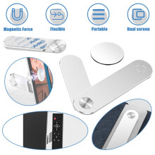 Adjustable Laptop Stand & Phone Holder with Side Mount Clip, Monitor Bracket, Slim Foldable Design—Compatible with All Laptops