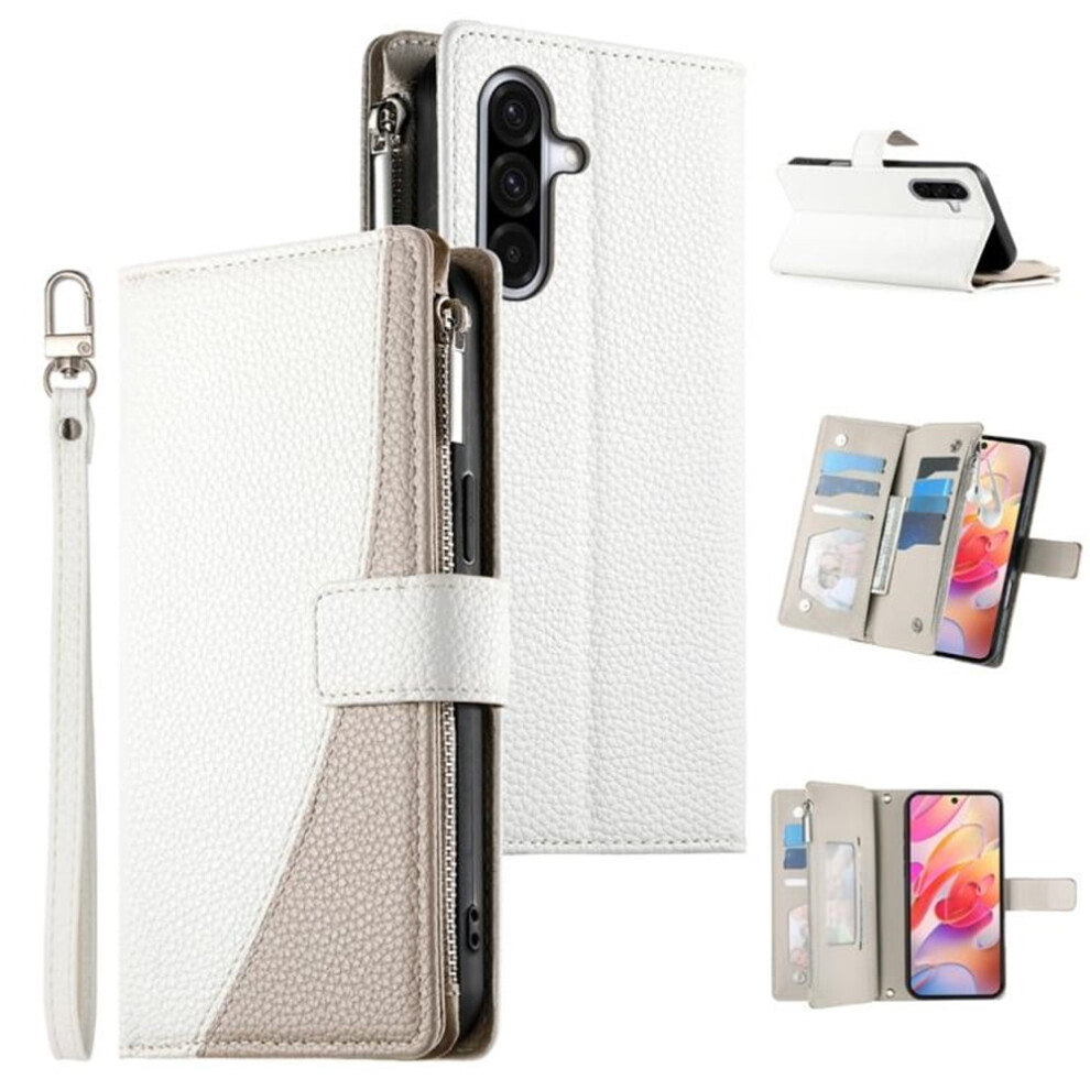 Compatible With Samsung Galaxy A36 5G 6.7" Pu Leather Flip Wallet Case Â Multi-Card Slots, Magnetic Closure, Hanging Rope, White 9152228495135