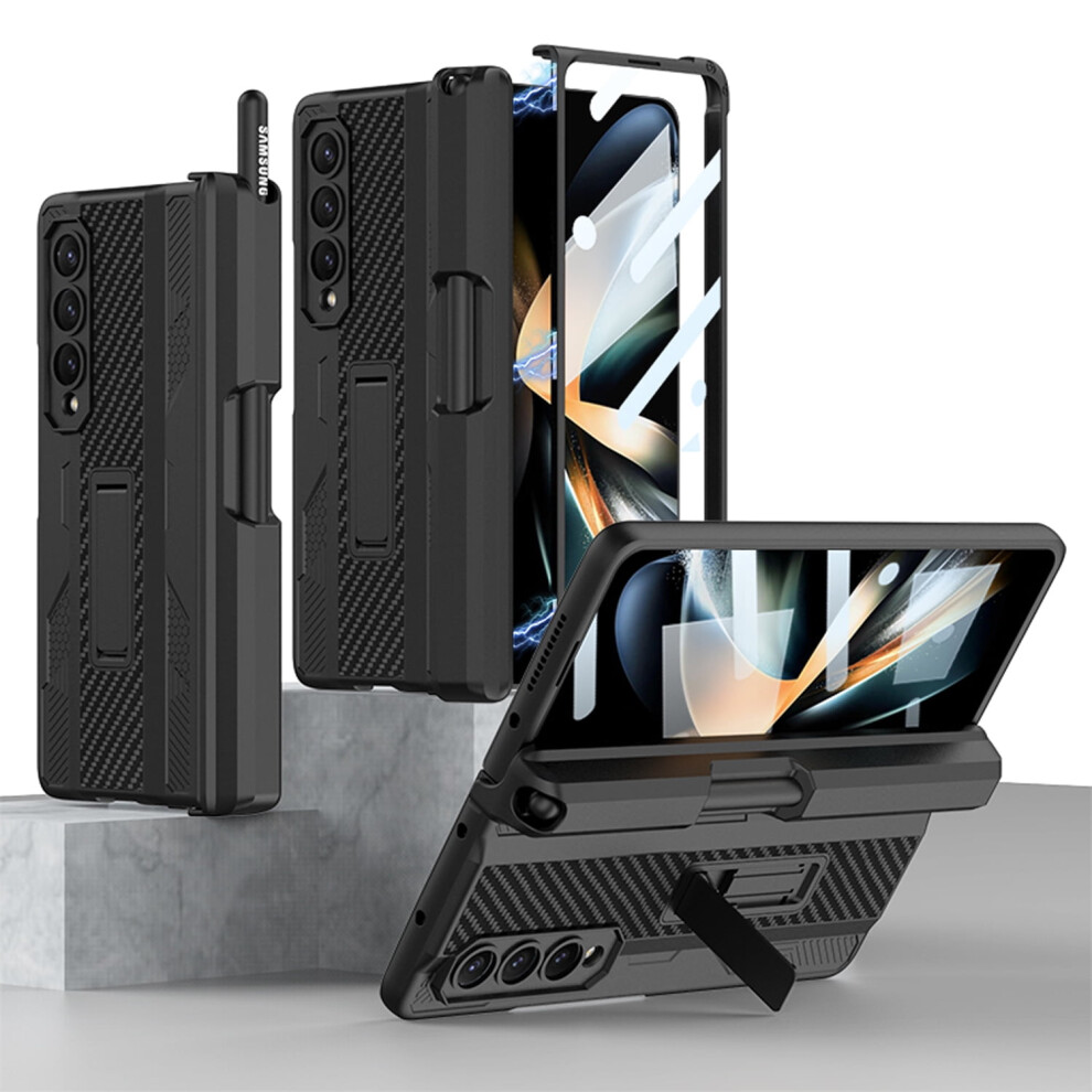 Galaxy Z Fold 4 Case With S Pen Holder, Kickstand & Magnetic Front Glass Â Compatible With Samsung Galaxy Z Fold 4, Black 9170372103362