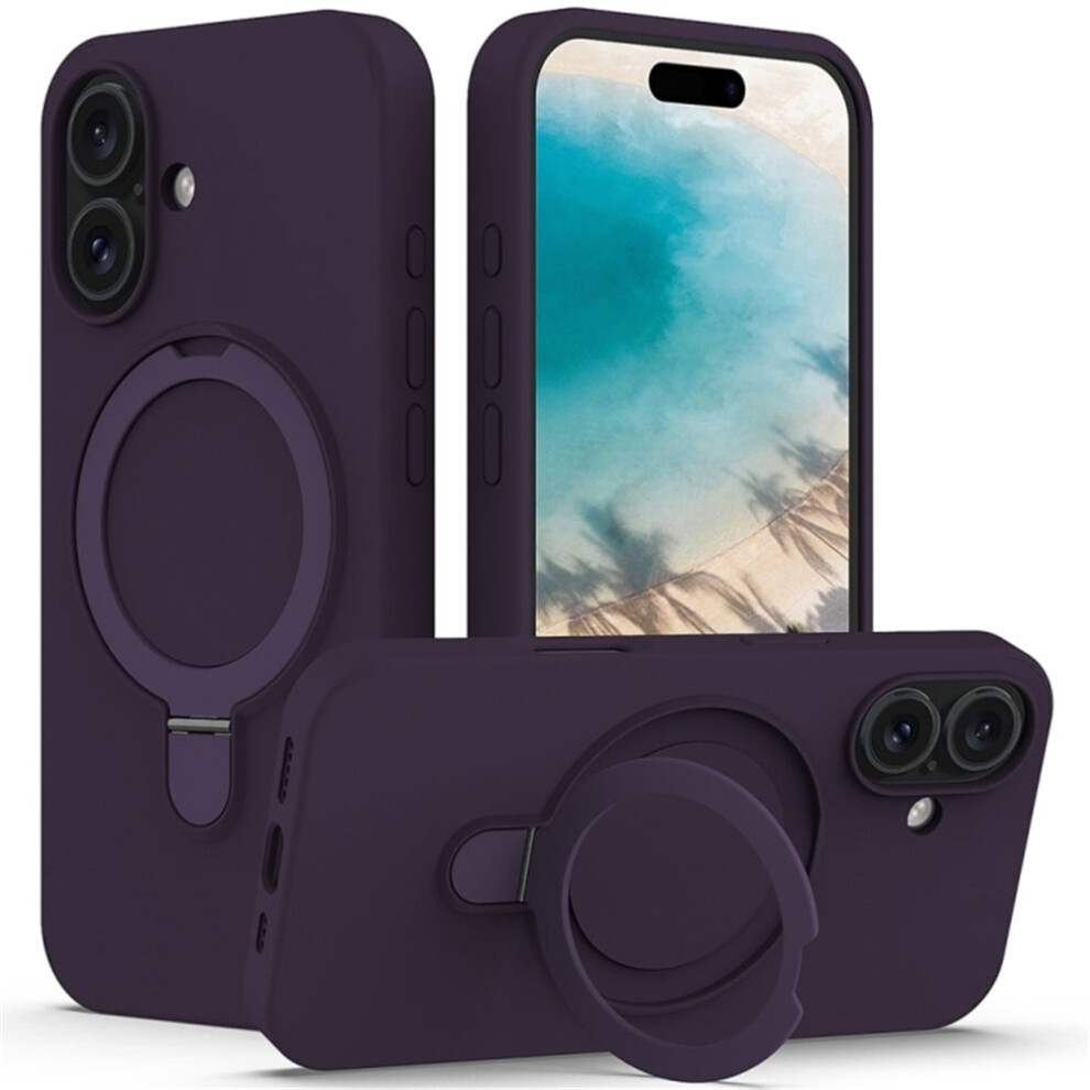 Magnetic Liquid Silicone Case For Iphone 16 Plus Purple 9558830576697