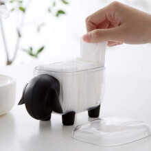 Cute Sheep Dispenser Swab Organizer, Clear Plastic Bathroom Vanity Storage Container, Versatile Household Item Holder for Toothpicks Hair Accessories