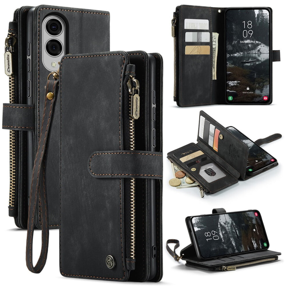 Caseme Wallet Case For Samsung Galaxy S25 Edge (6.7") Â Pu Leather, Magnetic Flip, Lanyard Strap, Zipper Card Holder, Compatible With Galaxy S25 9165521609918