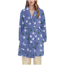 asdoklhq Damekåbe Dame Hjemmebrug Flannel Pyjamas Med Hætte Badekåber Lange Pyjamas og Pyjamastop Mørkeblå M
