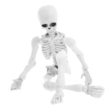 Mini polohovateľná dekorácia kostry - 3,54" halloweenske figúrky kostry s pohyblivými kĺbmi pre strašidelné stolové dekorácie a párty
