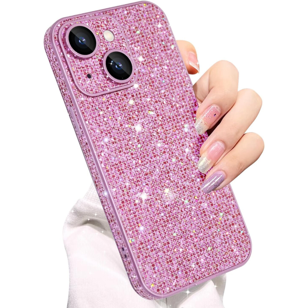Compatible With Iphone 14 (6.1") Glitter Bling Case Â Slim Shockproof Bumper With Camera Lens Protection Pink 9425574215130