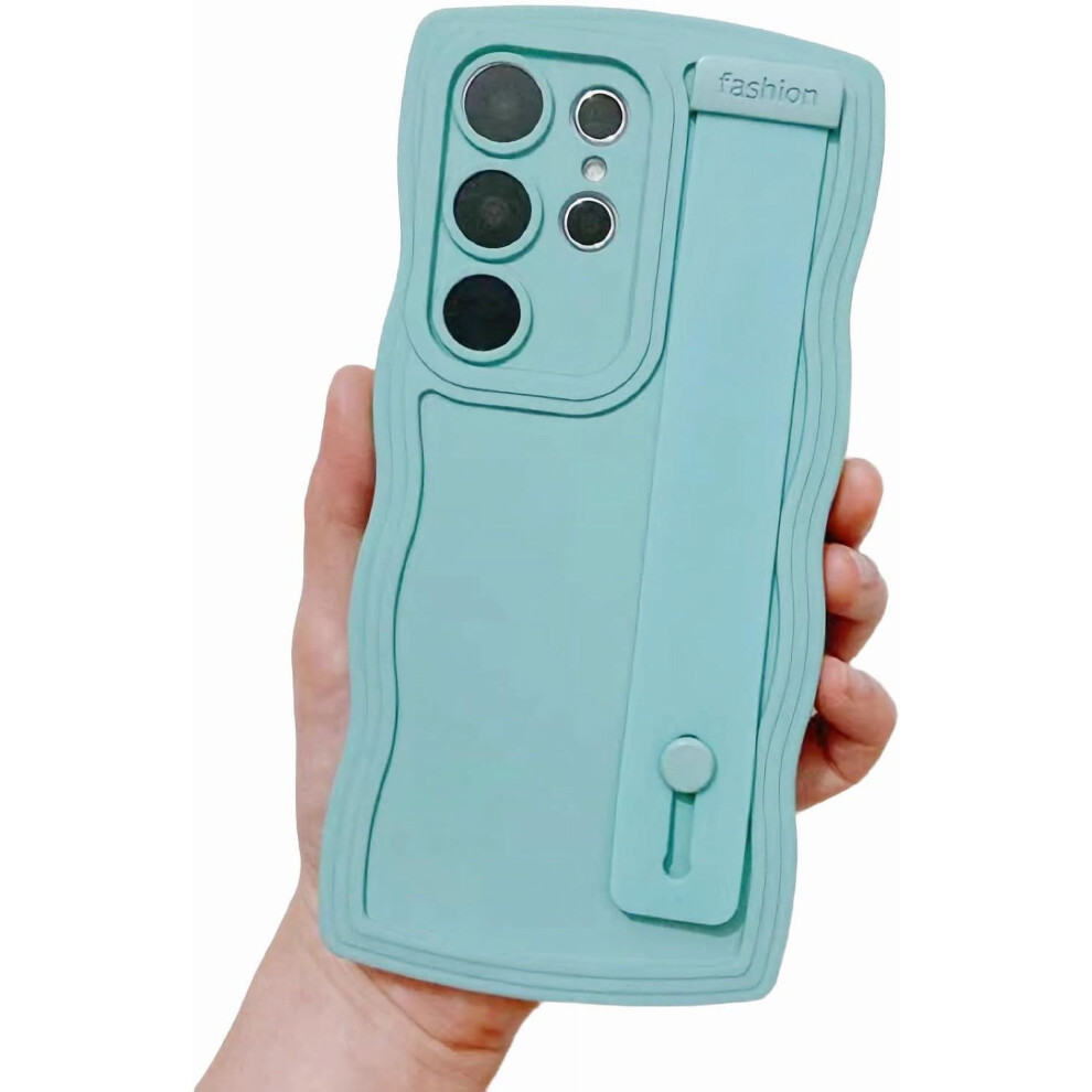 Light Curly Wave Phone Case For Samsung Galaxy S24 Blue 919886042786