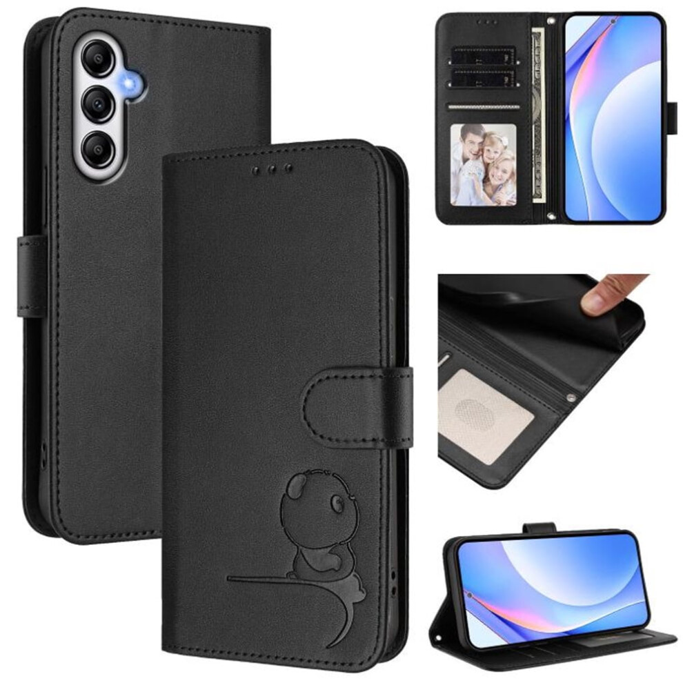 Panda Embossed Leather Case For Samsung Galaxy A54 5G Black 9170372620692