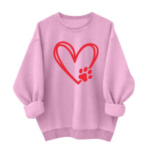 Valentinsdagsskjorter til kvinder Sød afslappet sweatshirt med hjerteprint og grafisk mønster Sjov rund hals Plus size langærmet pullovertoppe