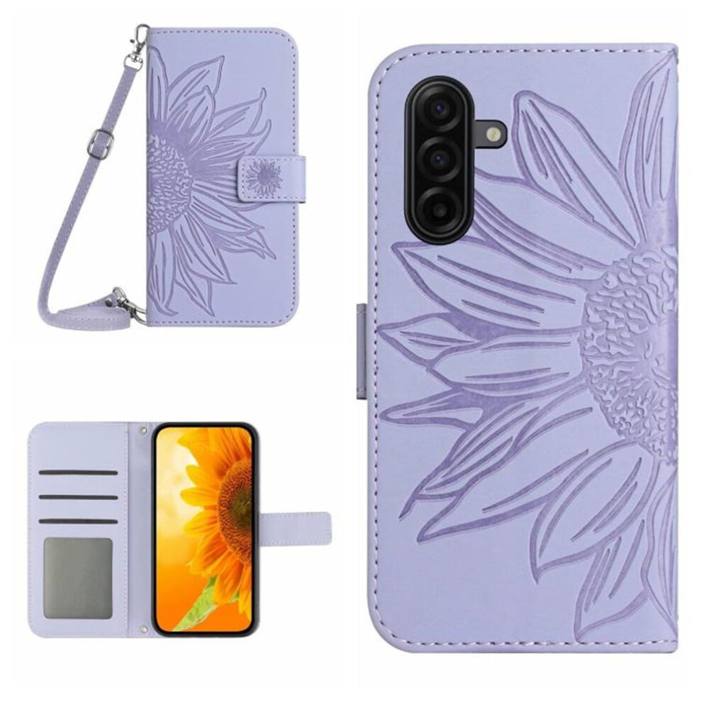 Pu Leather Flip Wallet Case With Magnetic Closure, Card Slots & Adjustable StrapâCompatible With Samsung Galaxy A57 5G 6.7" Purple 9193271798200