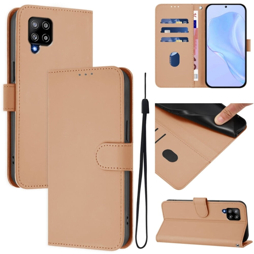 Wallet Case Compatible With Samsung Galaxy A42 5G Â Pu Leather Magnetic Flip Folio With 3 Card Slots & Wrist Strap, Nude Cream 9165521607792