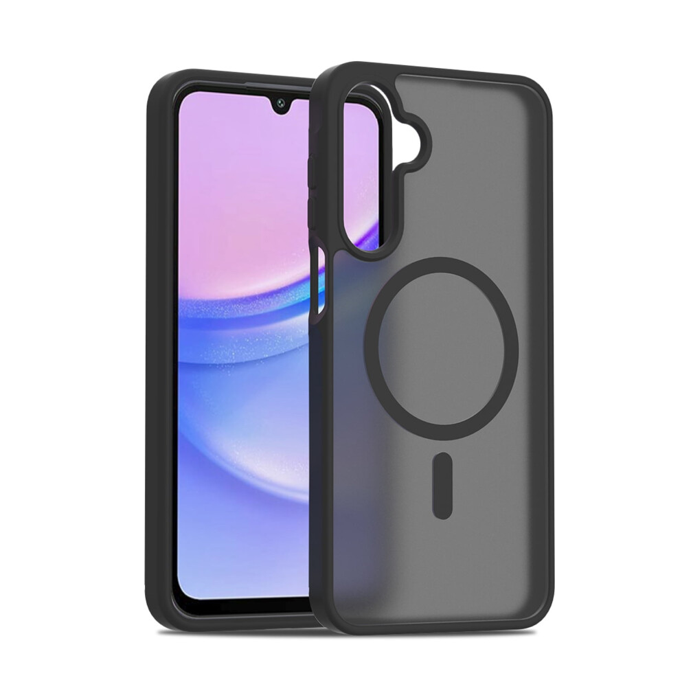 Magnetic Phone Case For Galaxy A36 5G, Magsafe-Compatible, Slim Translucent Frosted Shockproof Bumper Cover – Black 9165521608331