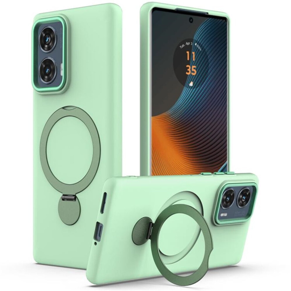 For Motorola Edge 50 Fusion / G96 5G Case (Compatible With Magsafe) With Invisible Magnetic O-Ring Stand Military-Grade Shockproof Phone Case, Green 9170372105205
