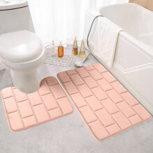 2PCS Cute Bathroom Rugs Bathroom Rug Set Farmhouse Bathroom Rug Set Bathroom Carpets and Rugs Sets Bathroom Rugs Clearance (Pink)