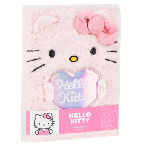 Hello Kitty Plüsch-Notizbuch mit Softcover und 80 Seiten