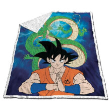 Dragon Ball Z Coral Sherpa-Decke, weicher und gemütlicher Überwurf