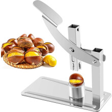 Heavy-Duty Chestnut Opener, Clamp Type Stop Handle Stainless Steel Nutcracker for Easy and Efficient Chestnut Opening