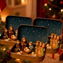 Christmas Nativity Scene Ornaments - Christmas Miniatures Nativity Figures, Nativity Set Indoor Christmas Decoration, Nativity Scene Figurines(3Pack)