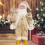 Boneco de Papai Noel de 30 cm (12 polegadas) em pose natalina, perfeito para decoração de janela. 1