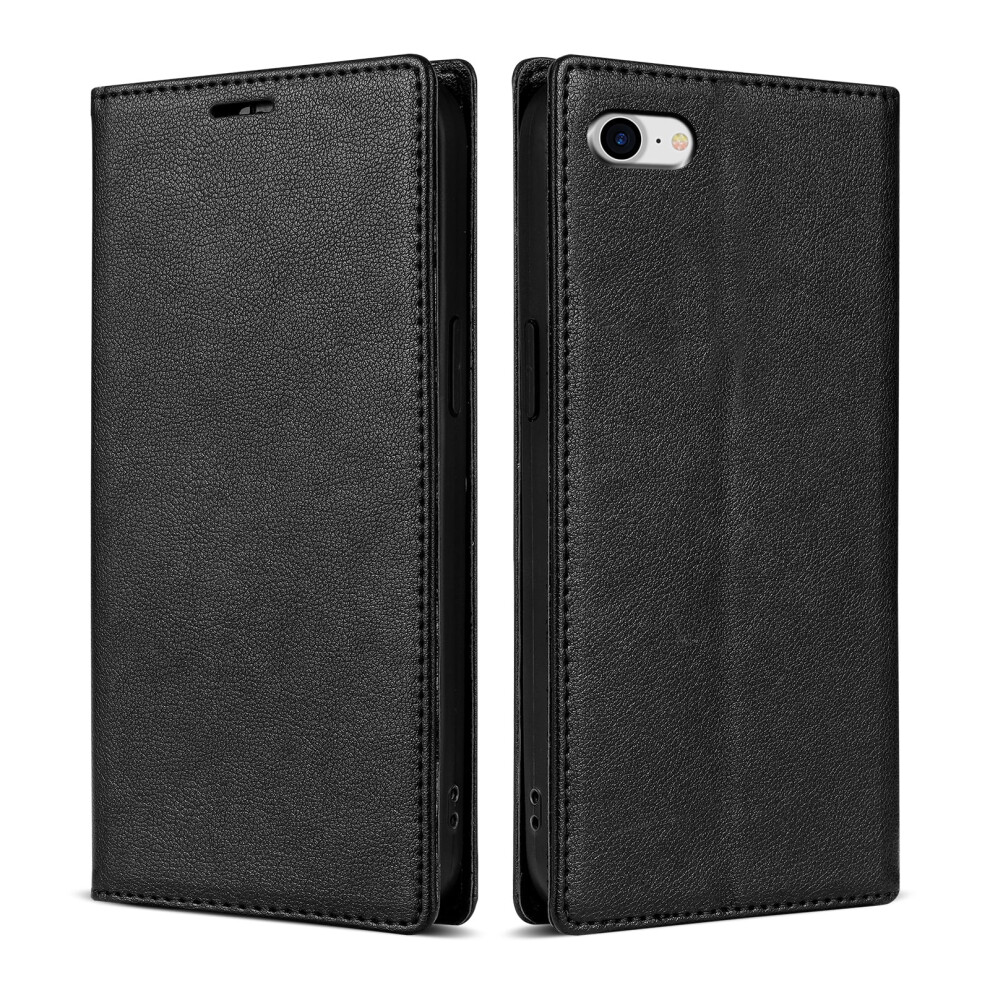 Premium Pu Leather Flip Wallet Case For Iphone Se 3Rd/2Nd Gen 2022, Iphone 8/7 Â Magnetic, Card Holder, Kickstand, 4.7" Black 9170372106318