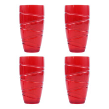 Gobelets réutilisables en plastique de qualité alimentaire (lot de 4) avec motif tourbillonnant, empilables, en acrylique sans BPA, pour l'eau au
