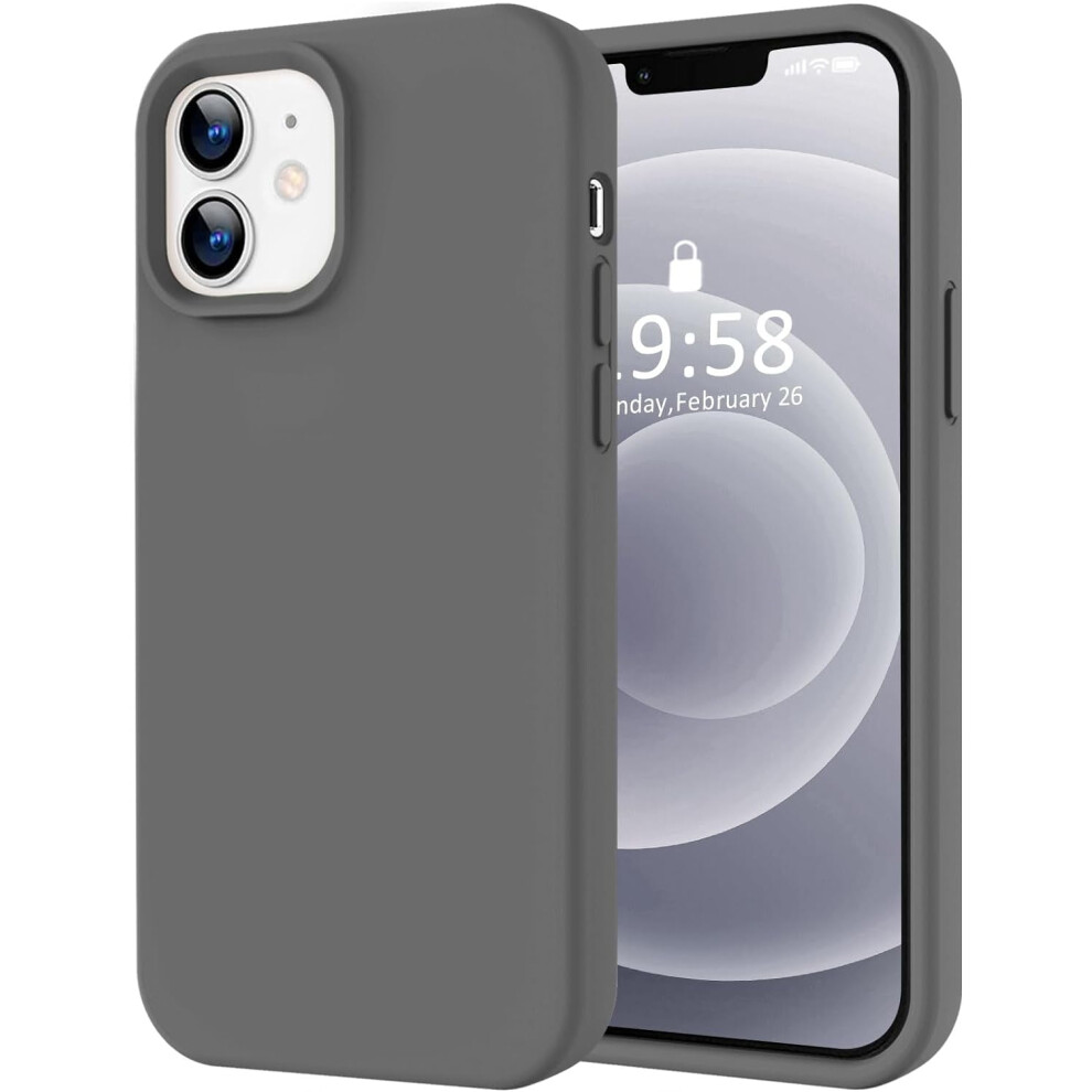 Premium Silicone Case For Iphone 12 & Iphone 12 Pro – Soft Microfiber Lining, Shockproof, Dark 6.1" Grey 9170372105861