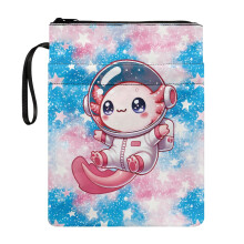 Space Salamander Pattern Polyester Fabric Book Cover Sleeve for Men Gift Bag for Hardcover Notebook Bible Journal Lightweight