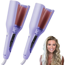 Explicitu Hair Styling Tool with Negative Ionic Tech, Compatible with Homessencials 3D Curling Iron, 4-Gear Crimping, Dual-Side Heat, 24H Hold