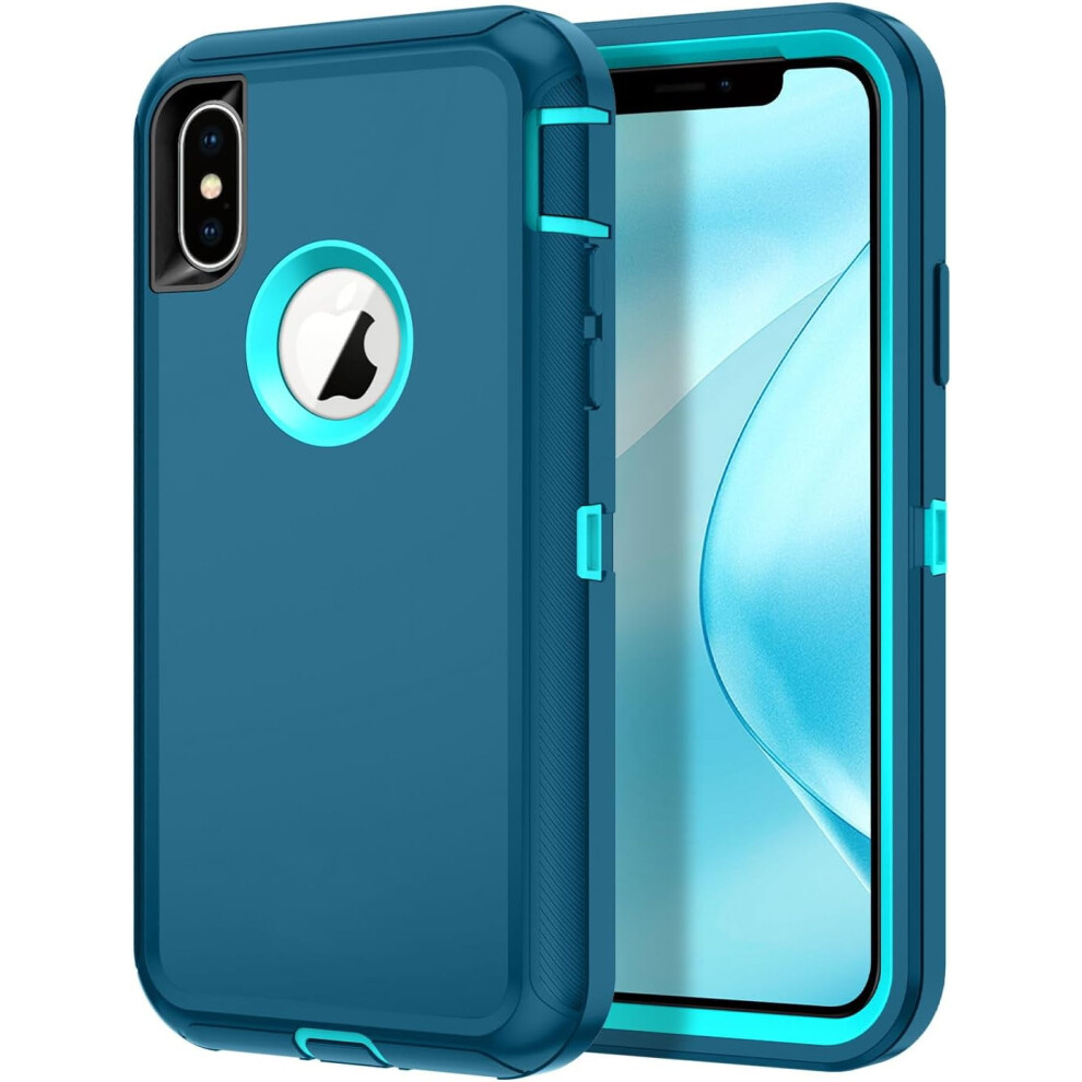 Shockproof Rugged 3-Layer Case For Iphone X/Xs (5.8"), Turquoise Â Dust & Drop Proof, Compatible With Iphone X, Compatible With Iphone Xs Green 9083649404010