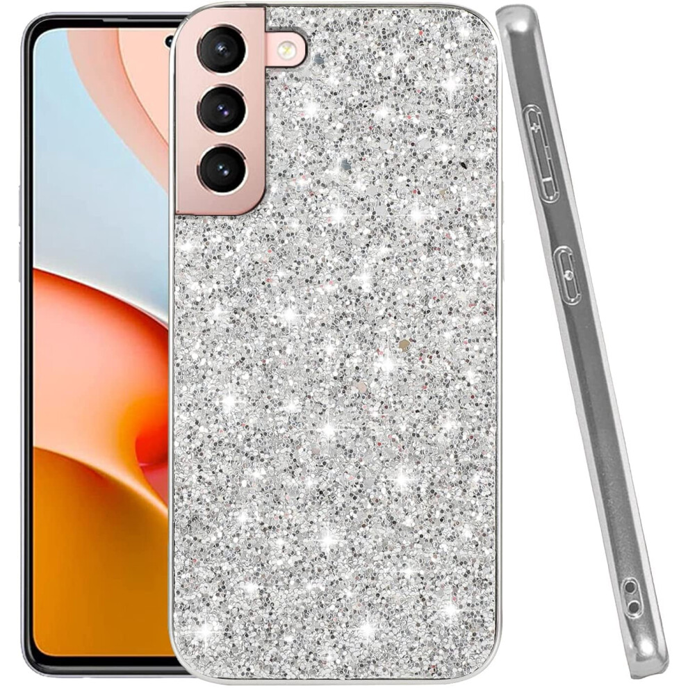 Compatible With Samsung S22 Case Â Glitter Shockproof Bling Sparkly Soft Tpu/Pc Cover For Galaxy S22 (Silver) Silver 9165521610532