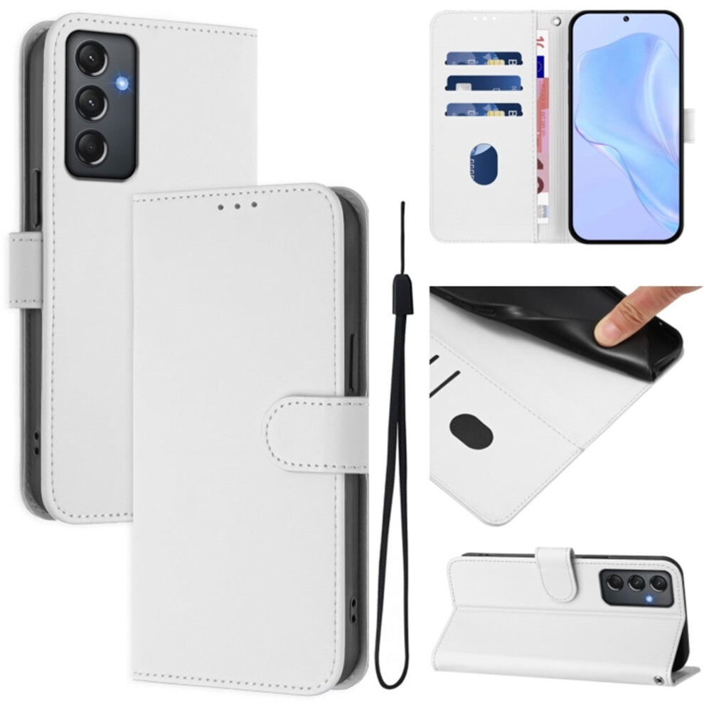 Wallet Case Compatible With Samsung Galaxy A24 4G Â Pu Leather Magnetic Flip Folio, 3 Card Slots & Wrist Strap, White 9170372107186