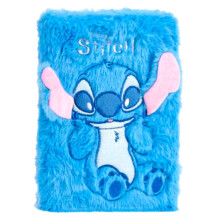 Stitch Plüsch-Notizbuch mit linierten Seiten und elastischem Verschluss