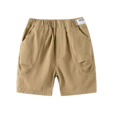 AWZXDE Shorts For Boys Casual 5 Inch Inseam Cotton Shorts For Toddler Boys Comfortable Elastic Waist Playwear Summer Wear Khaki,3-4 Years