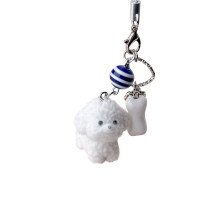 Cordão com estampa de animal aveludado - Figura fofa de pelúcia de gato/cachorro/coelho, ideal para trabalho, escola e convenções, para chaves,