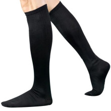 Men's Thigh-High Compression Socks, Black, One Size – Compatible with Football, Soccer, Baseball