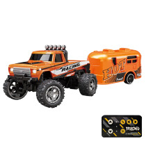 Mini camión RC de aleación 1:64, camión monstruo a control remoto con luces, control remoto de 2.4 GHz, velocidad/dirección ajustable.