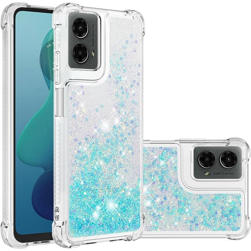 Compatible With Motorola Moto G 5G 2024 Â Liquid Glitter Quicksand Shockproof Tpu Case, Star Blue 9405492233560