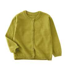 Trui/vest met lange mouwen, knoopsluiting, effen gebreid, geschikt voor peutermeisjes en -jongens, groen, schooluniform, 2-3 jaar
