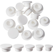 Lot de 20 bouchons en silicone blanc étanches (5 tailles : 14-21 mm) – Bouchons de bouteille réutilisables, compatibles avec les trous de