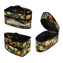 Étui pour fer à repasser vapeur à motif marguerites vintage – Organisateur de voyage portable avec poignée, compatible avec la plupart des fers