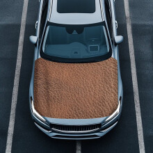 Car Hood Cover Waterproof Elastic Dark Brown Hood Covers for Cars Stretch Polyester Fabric Cover Removable Automotive Accessories Car Decoration