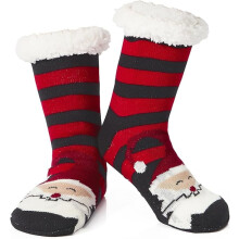 Chaussettes-chaussons antidérapantes pour femmes - Chaussettes d'hiver épaisses et douillettes, chaudes et confortables - Idée cadeau de Noël