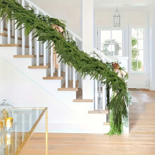 Guirlanda de Natal, Guirlanda para Árvore de Natal, Guirlanda de Natal Verde de Plástico de 2,7 m, Guirlanda de Natal para Decoração de