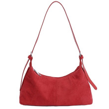 Handtaschen für Damen, Retro-Wildlederhandtasche, Schultertasche für Damen, geeignet für Arbeit, Reisen und den täglichen Gebrauch (Rot)
