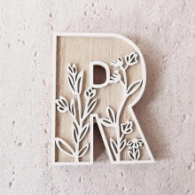 Letras de madera en capas de 4,92" (31 piezas) – Decoración de pared estilo boho para pintar, ideal para bodas, fiestas de cumpleaños y el hogar