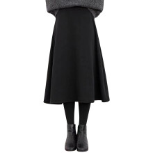 Winter-Skorts für Damen, knielanger Rock mit Fleece-Besatz, Minirock, Leggings, schwarz, Größe L