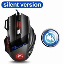 Ratón gaming con cable, ergonómico, silencioso, con retroiluminación RGB de 7 botones.